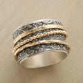 Anillo Antiguo de Oro y Plata Vintage