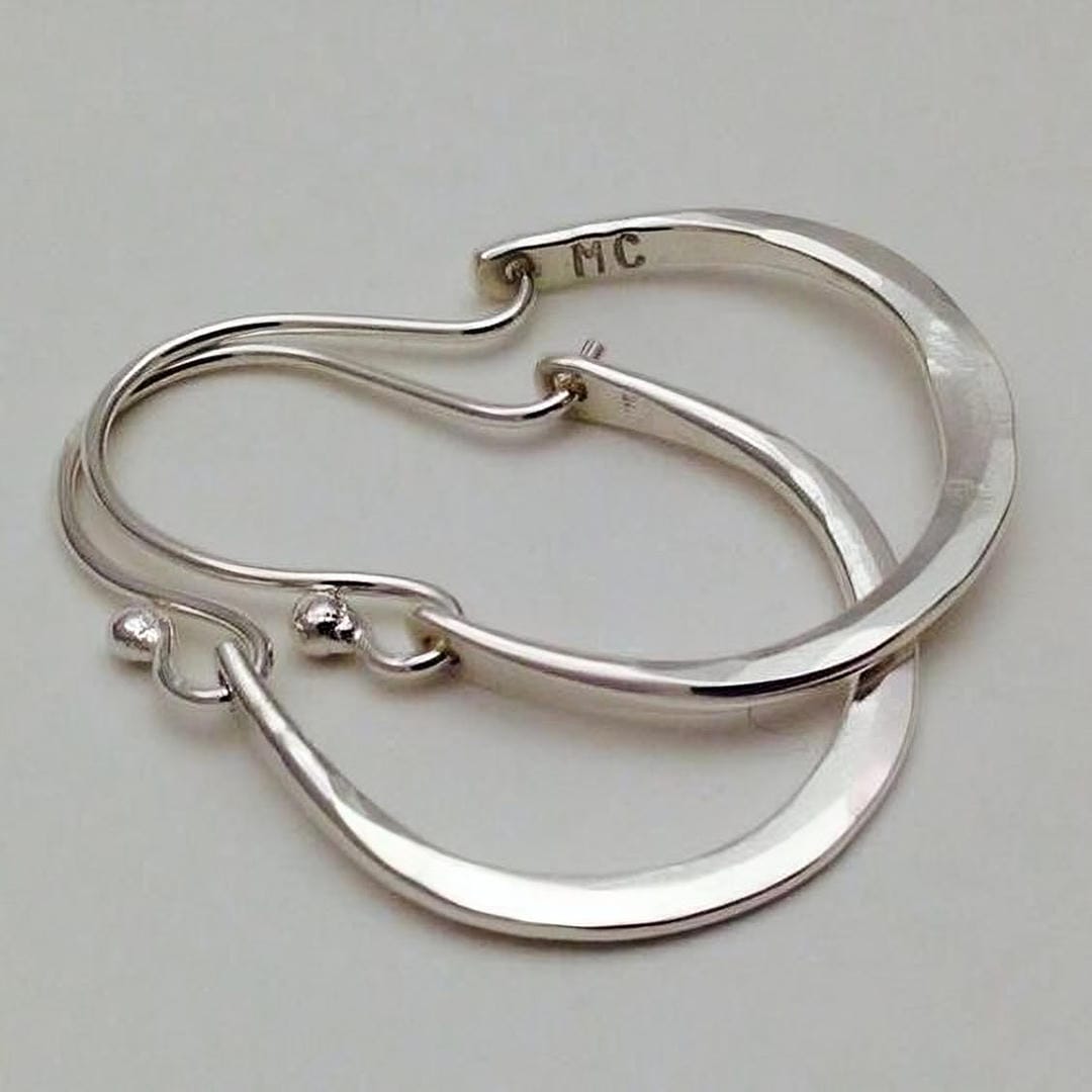 Pendientes de aro de plata vintage