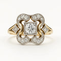 Anillo de oro con circonita vintage