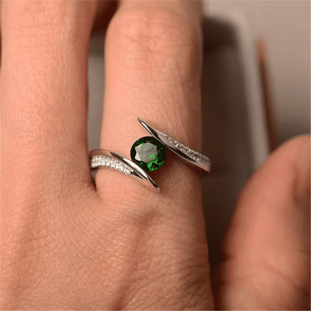 Anillo Llamativo Resplandor Órbita Esmeralda