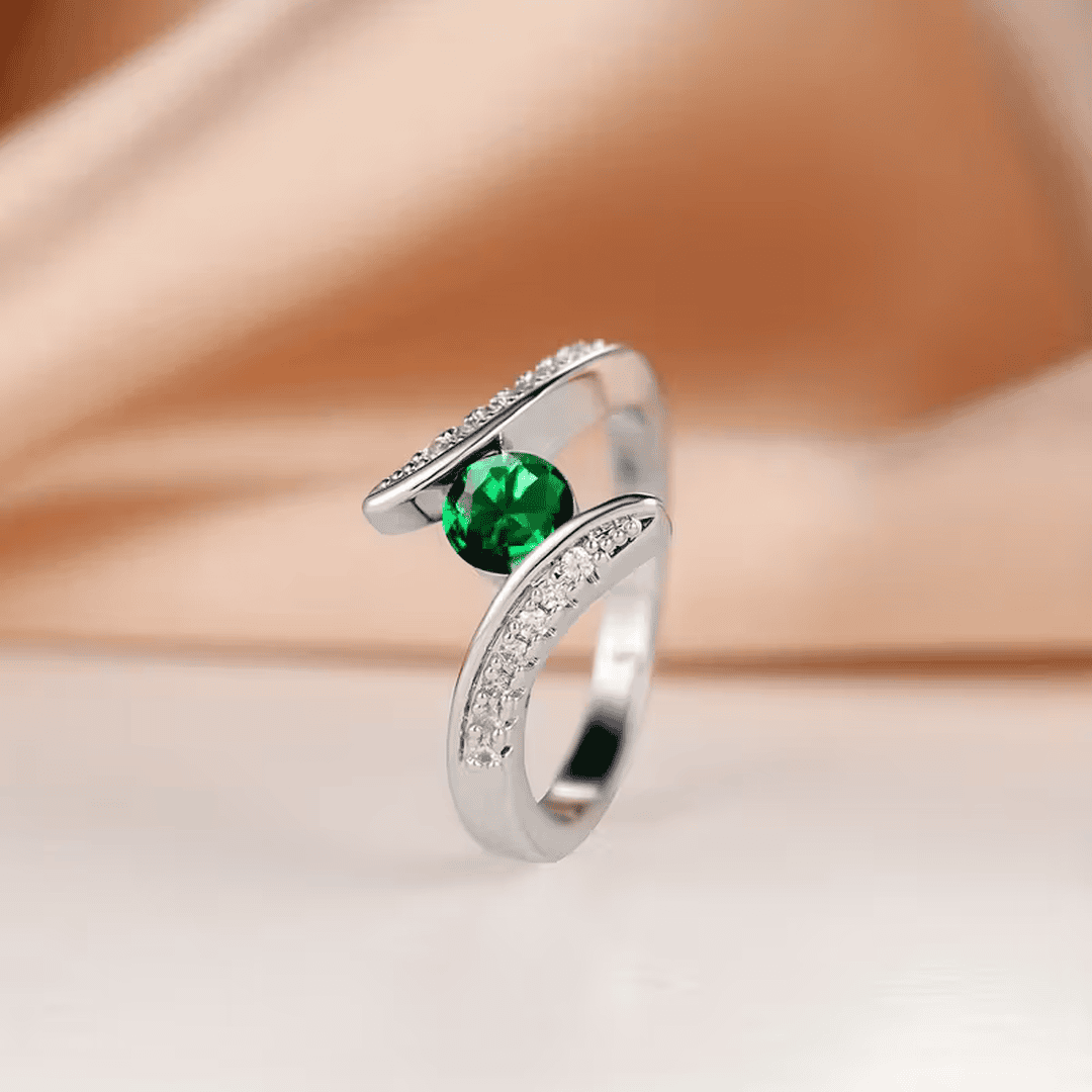 Anillo Llamativo Resplandor Órbita Esmeralda