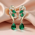 Pendientes Esmeralda Llama de Terciopelo