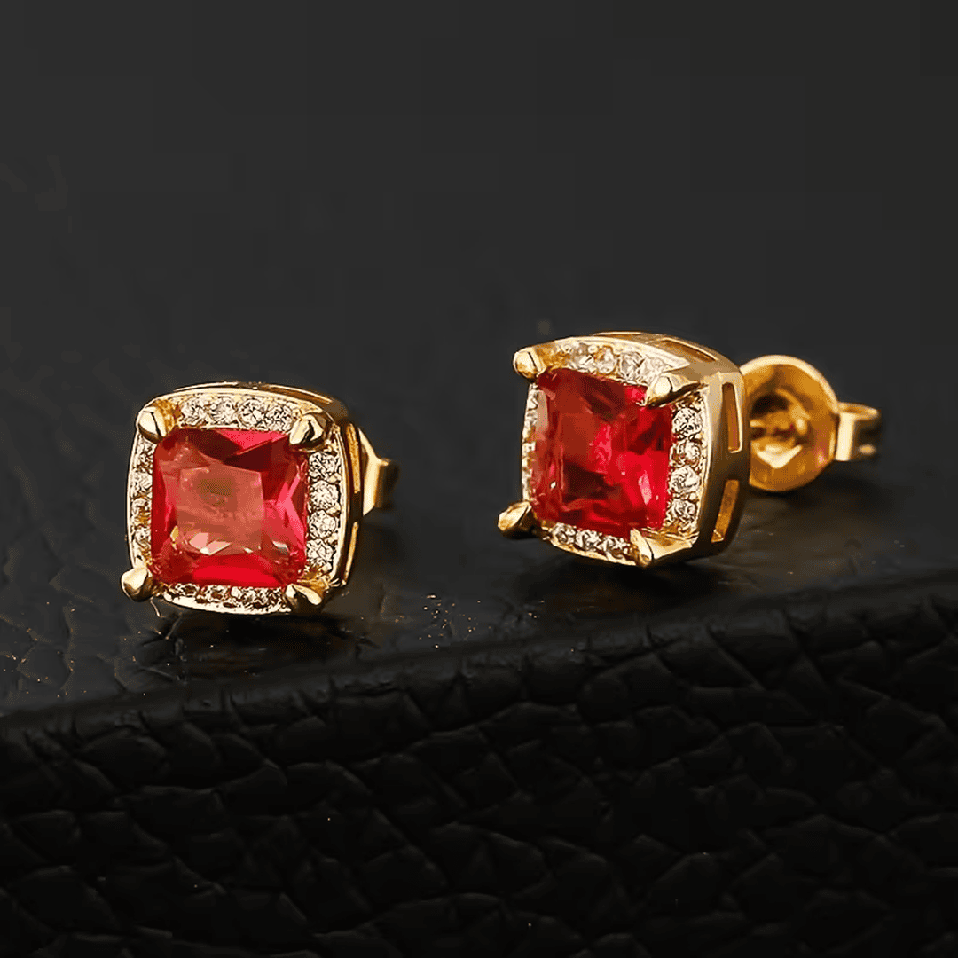 Pendientes de oro con forma de halo
