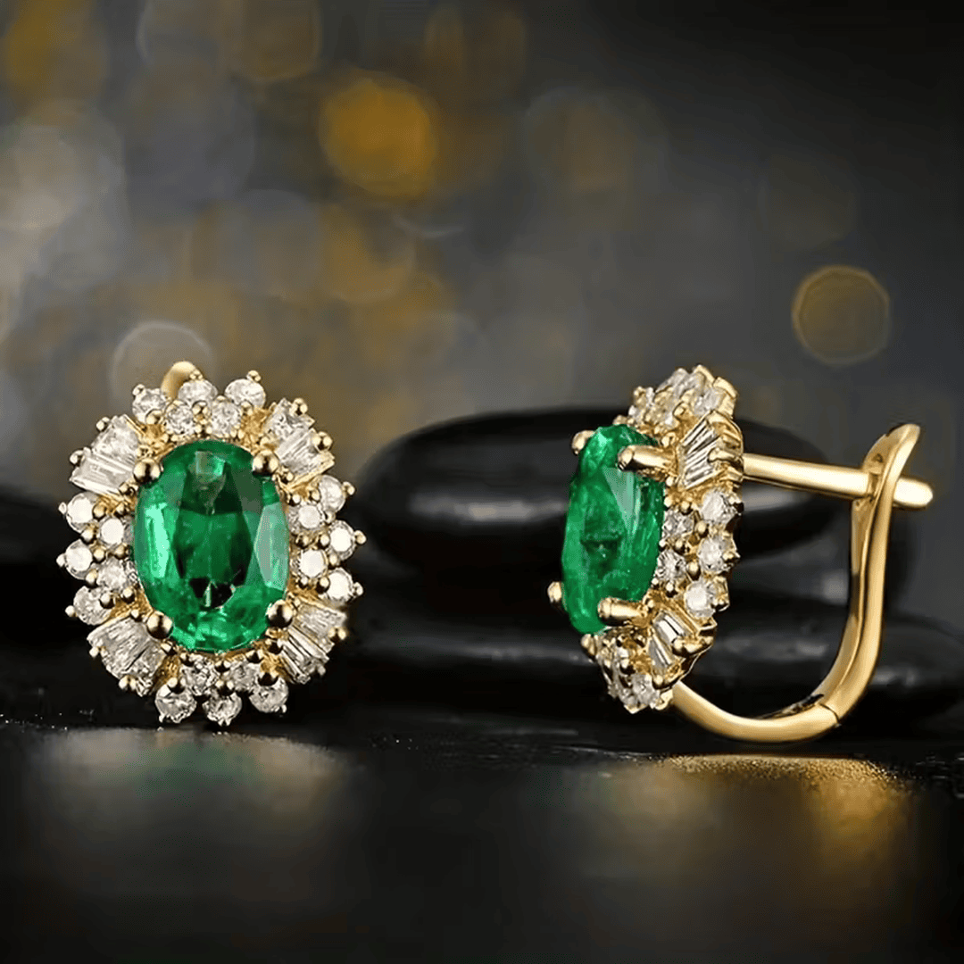 Pendientes Elegantes Esmeralda Royale