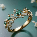 Anillo Clásico Flor de Esmeralda