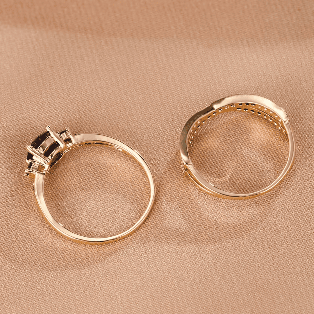 Juego de anillos dúo Esmeralda
