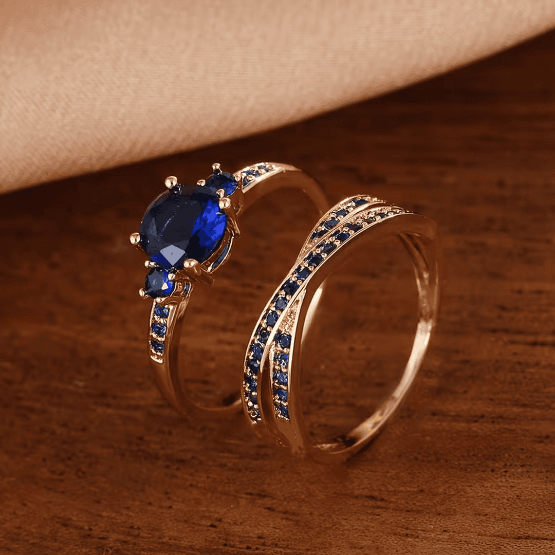 Juego de anillos dúo Esmeralda