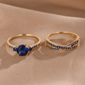 Juego de anillos dúo Esmeralda