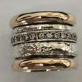Anillo grueso vintage en oro y plata