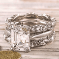 Anillo apilable de plata brillante de estilo vintage