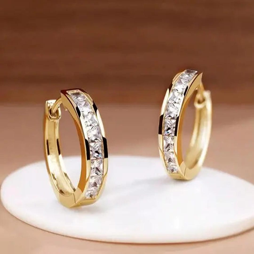 Pendientes de Aro de Oro con Cristales
