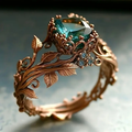 Anillo de cristal verde natural
