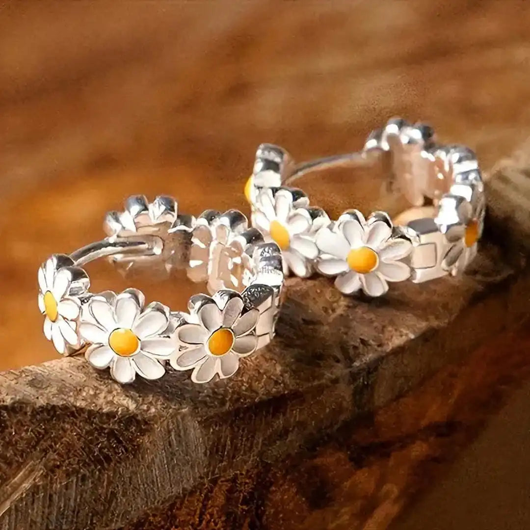 Elegantes Pendientes de Aro de Margarita