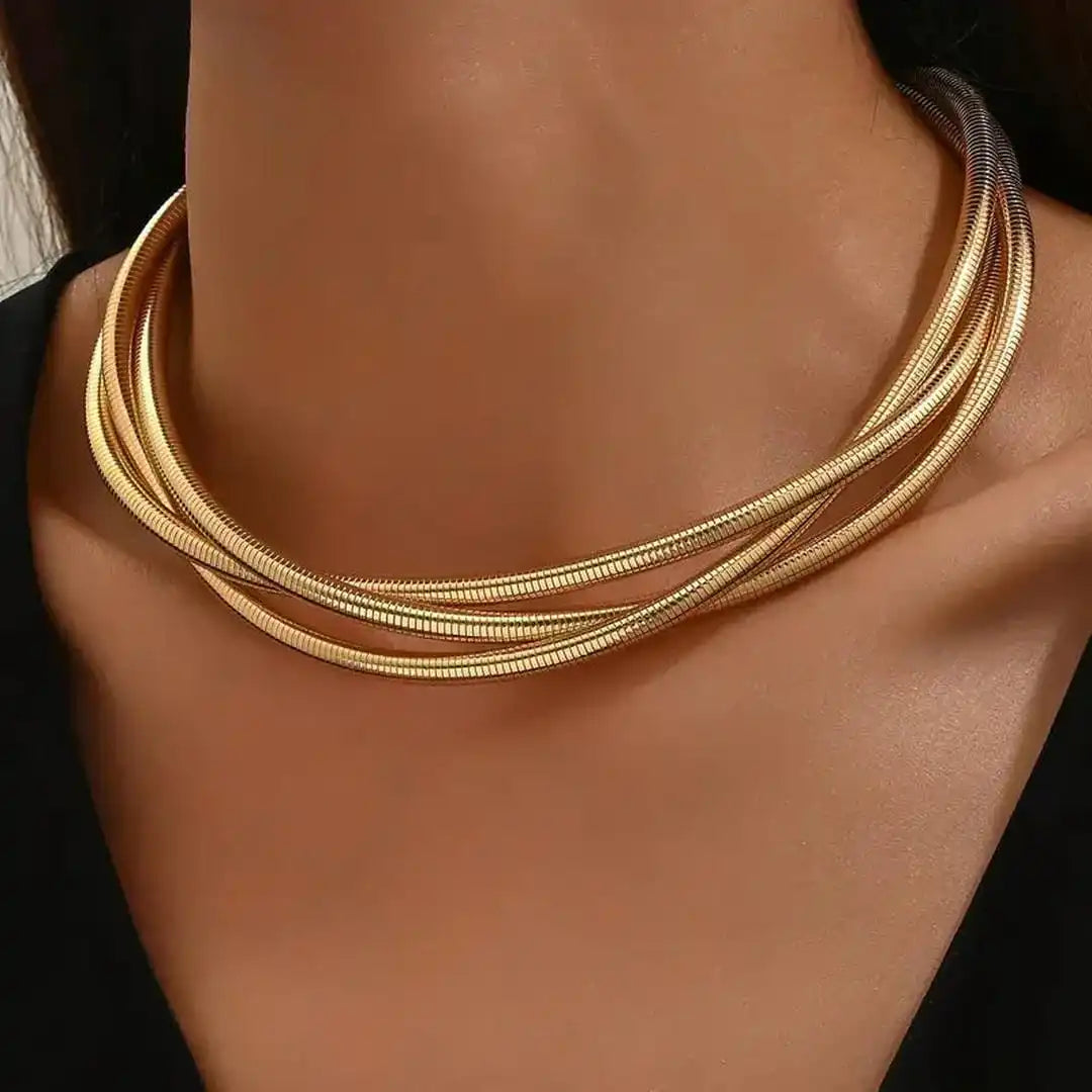 Cadena de oro de tres capas