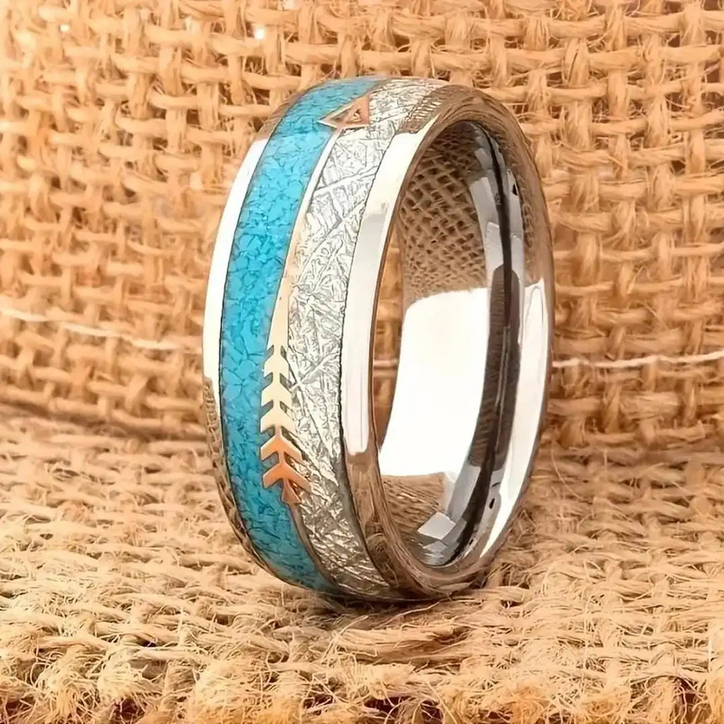 Anillo antiguo de plata esmaltada