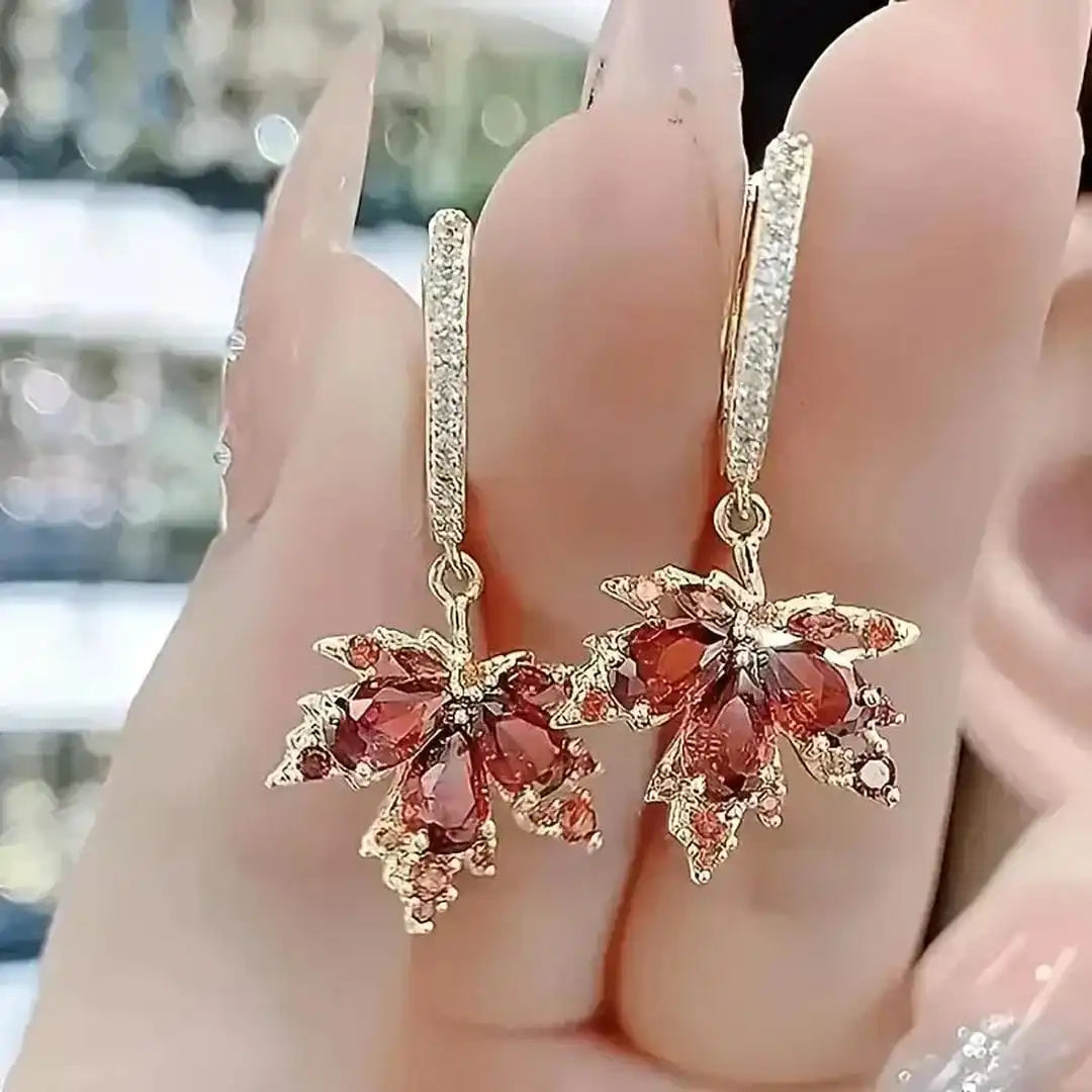 Pendientes Zircon Leafshine