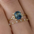 Juego de anillos Brillo Azul Cristal