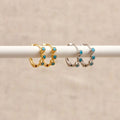 Mini aros turquesa Oro o plata