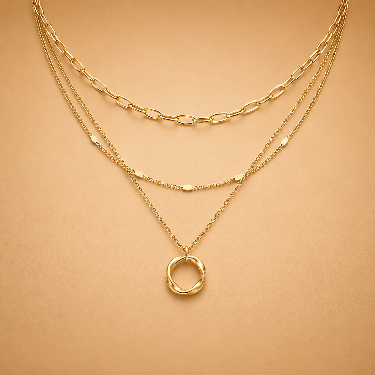 Set de cadenas chapadas en oro de estilo vintage