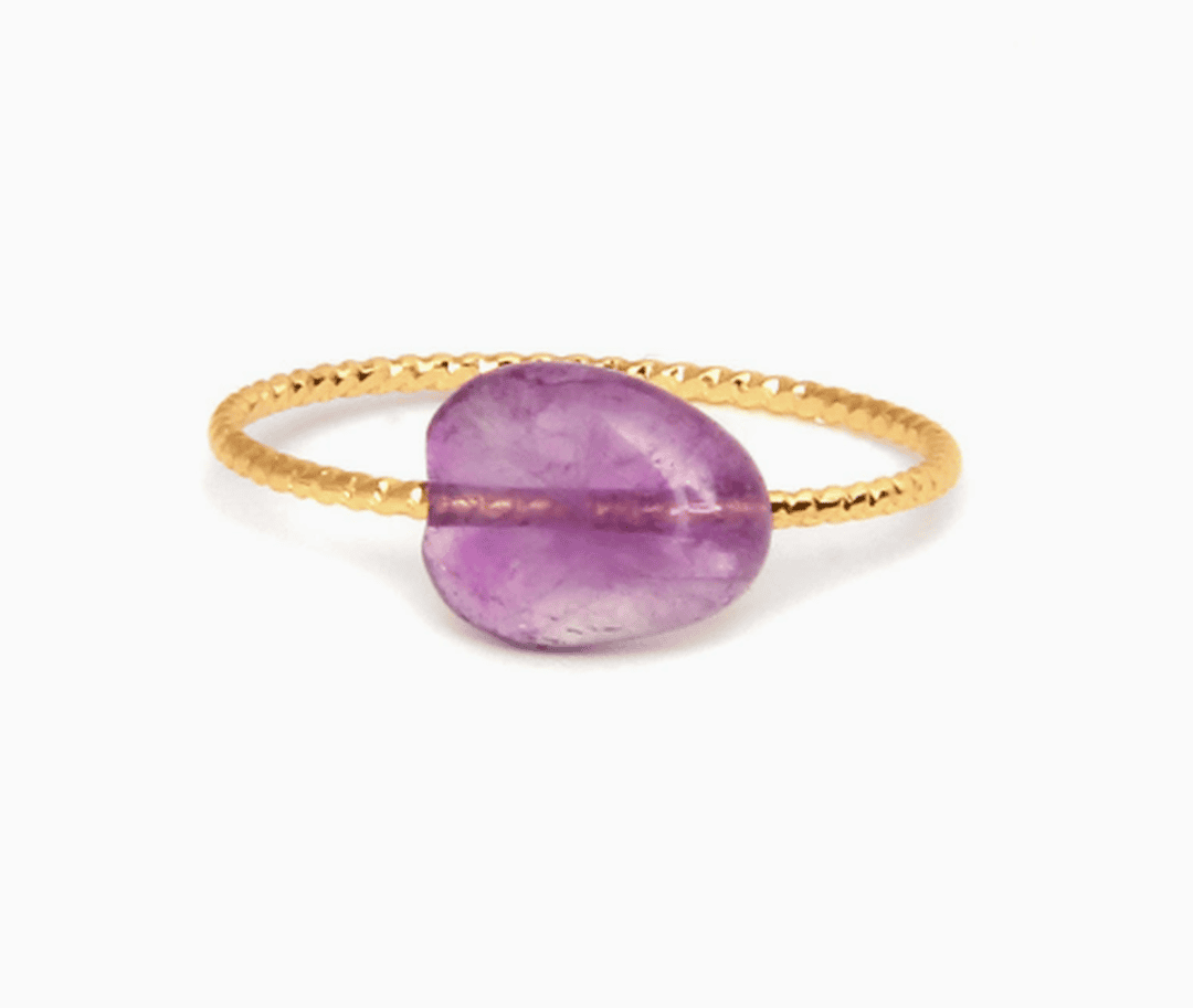 Anillo Delgado con Piedras de Colores
