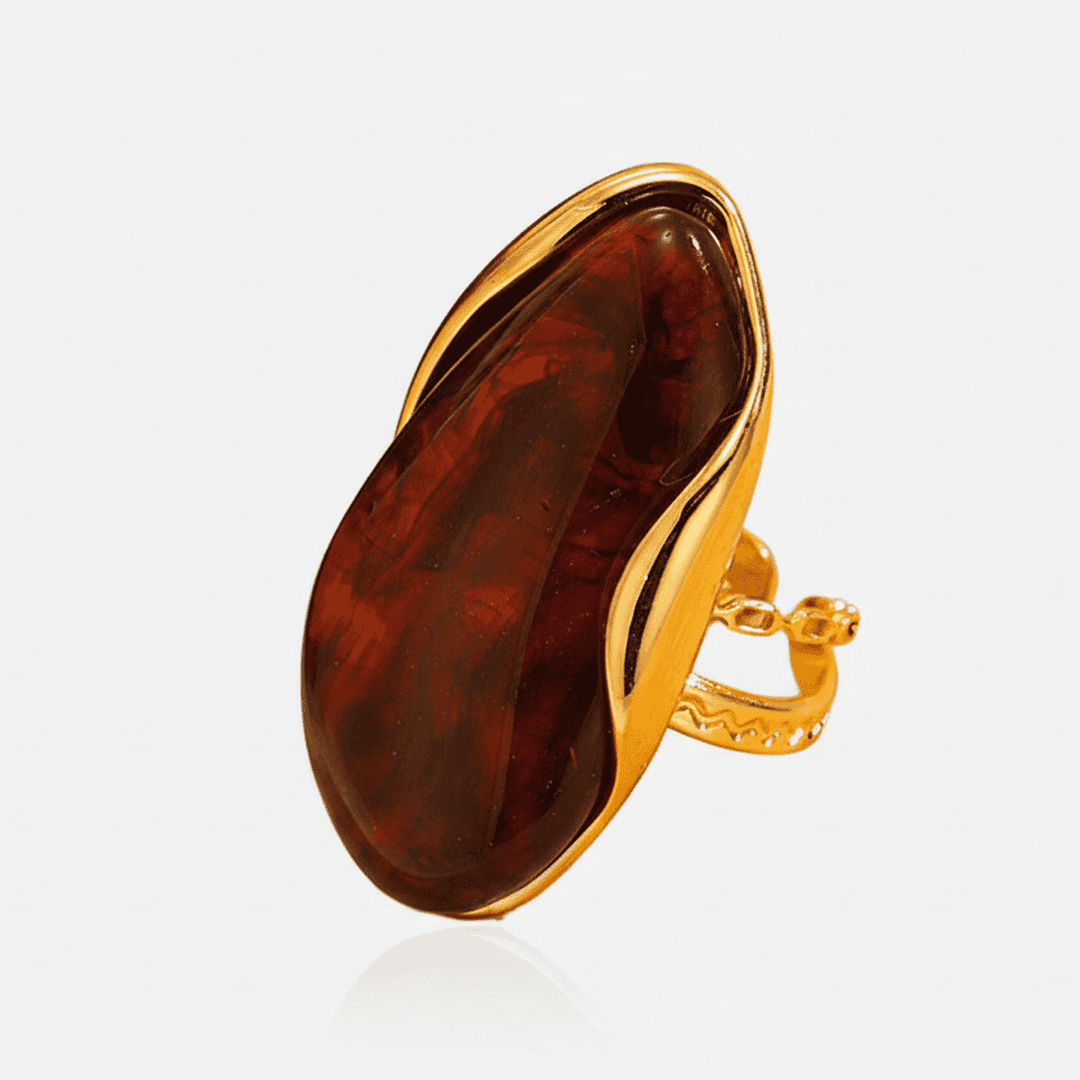Anillos llamativos ajustables de gema orgánica