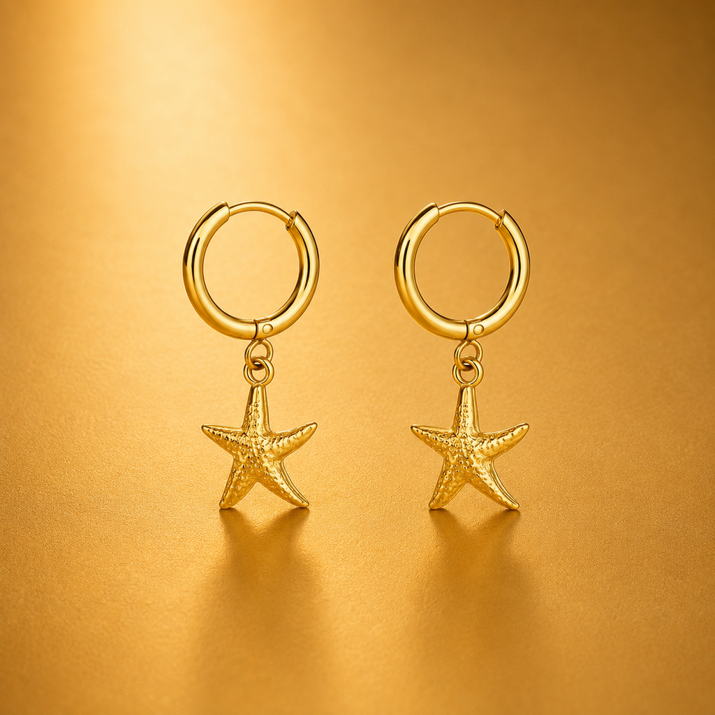 Pendientes Colgantes de Estrella de Mar Océano