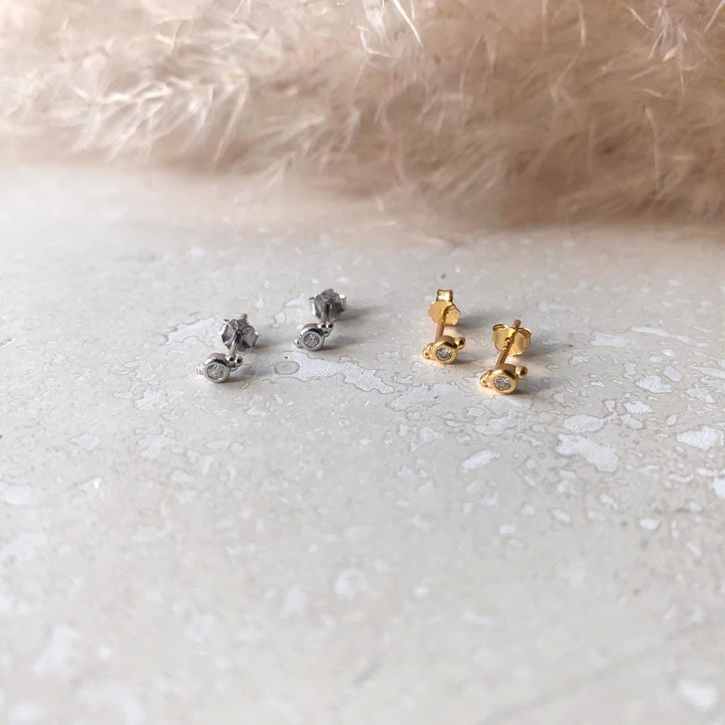 Pendientes pequeños de cristal con bisel