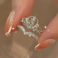 Juego de anillos de plata Corona brillante