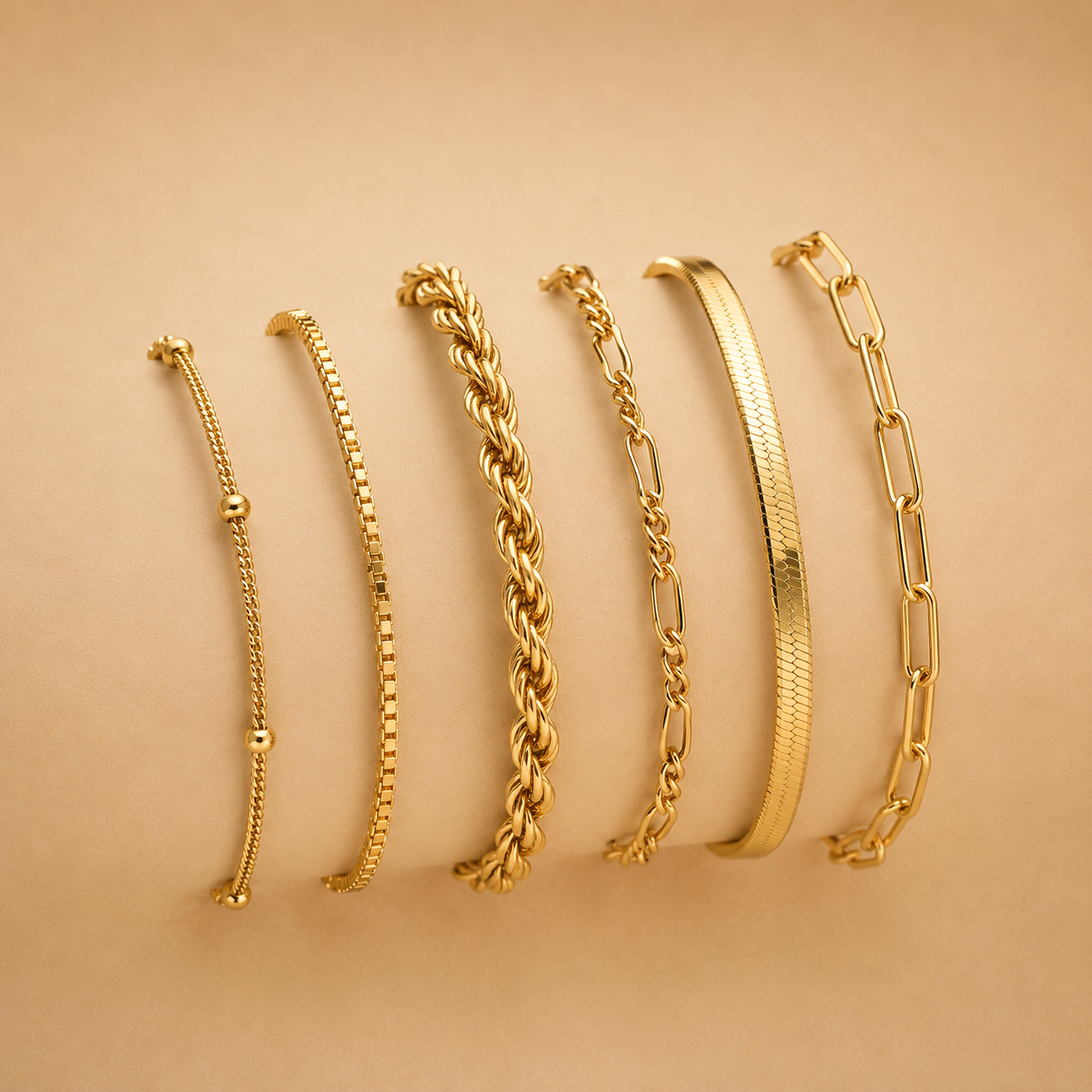 Set de pulseras estilo cubano retro bohemio