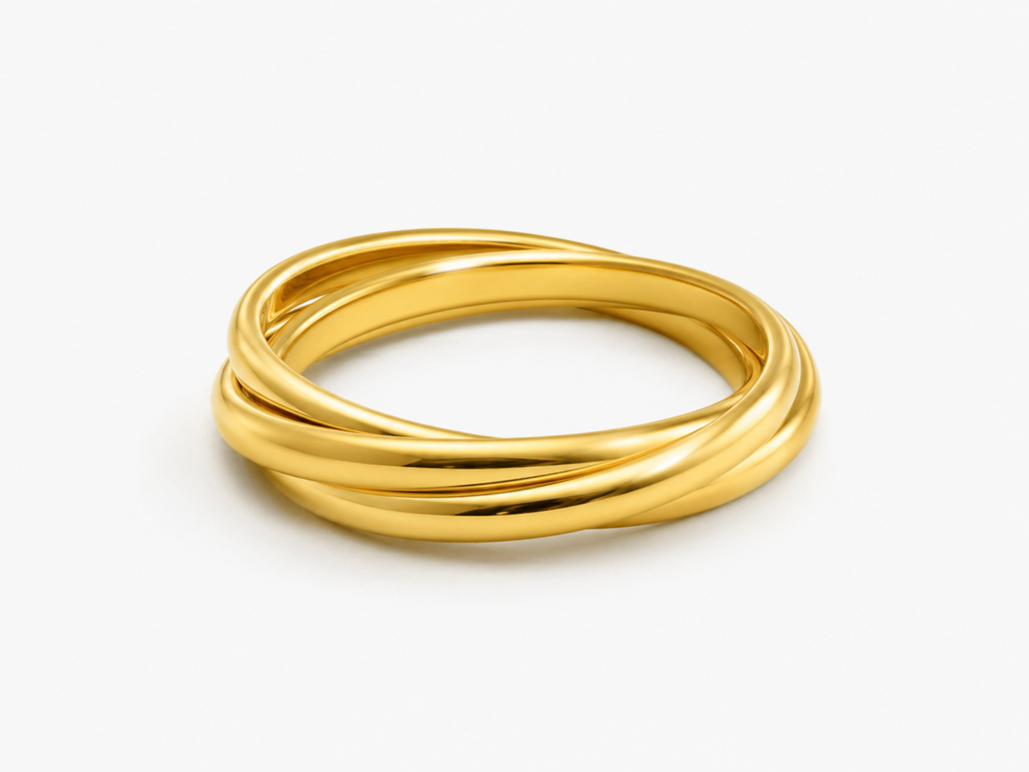Anillo de oro entrelazado para siempre