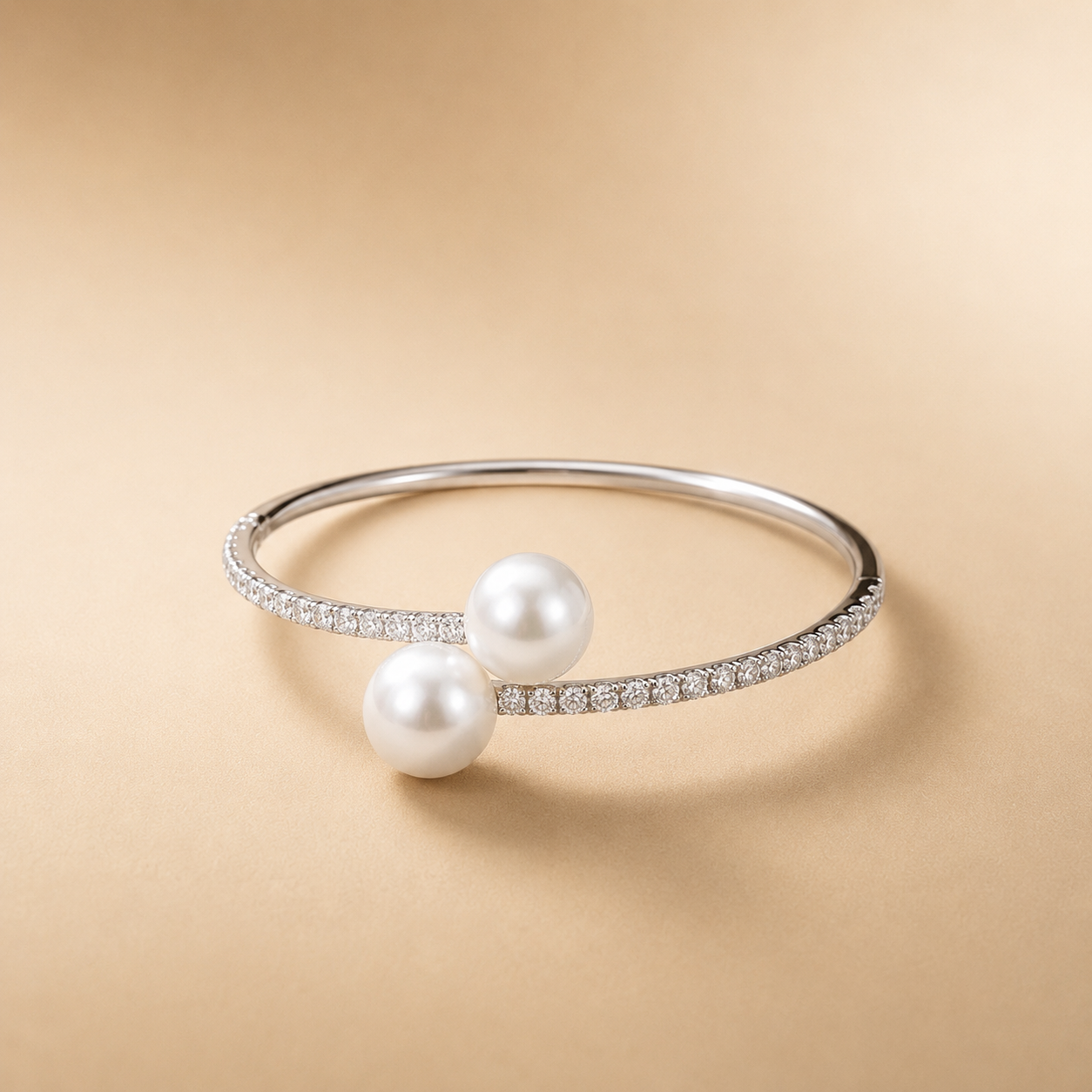 Pulsera Duo Pearl Pavé