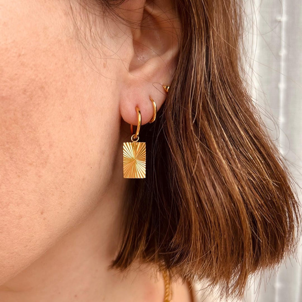 Pendientes de aro rectangulares "Sunrise" para el día a día