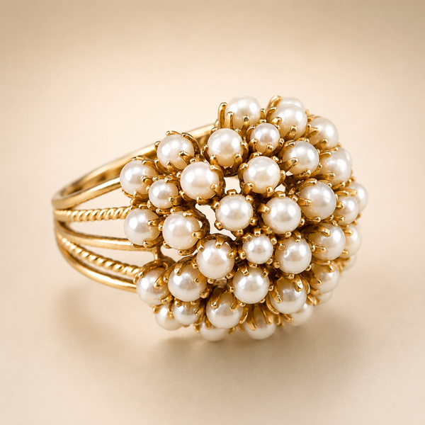 Bush - Anillo de perlas incrustadas