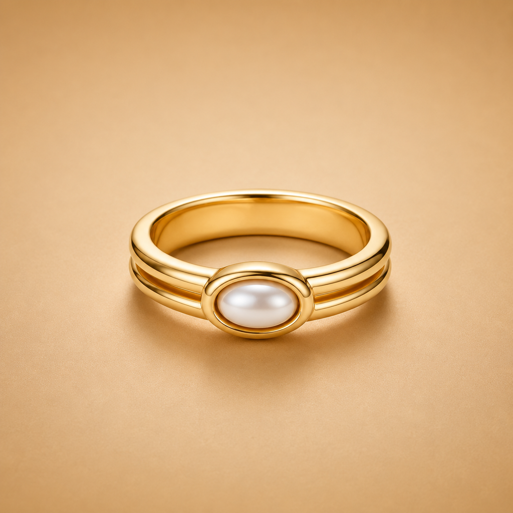 Chunky Pearl 18K Gold Ring