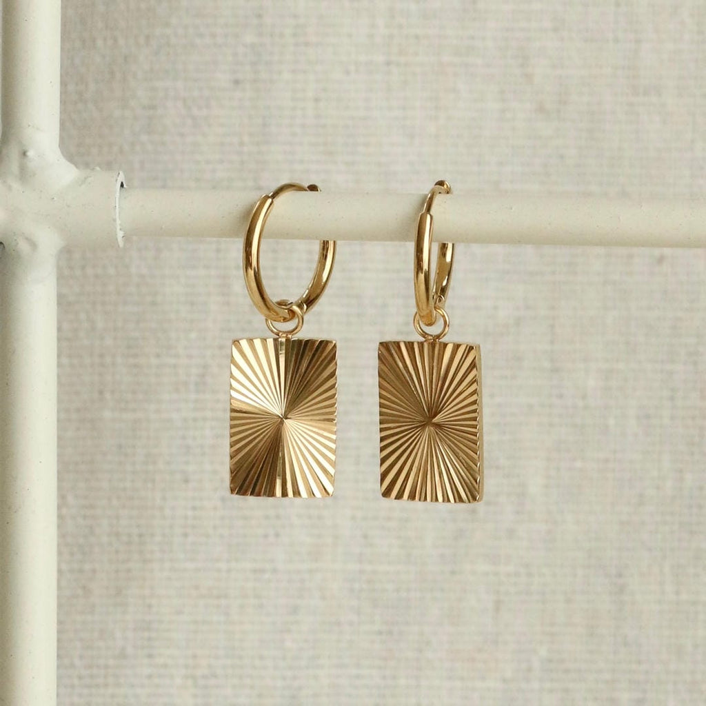 Pendientes de aro rectangulares "Sunrise" para el día a día