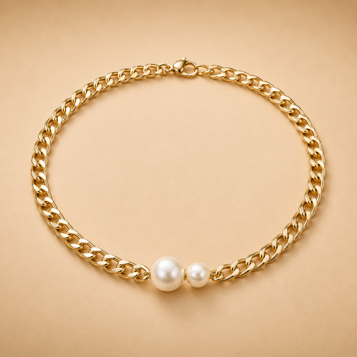 Elegante collar de perlas dobles