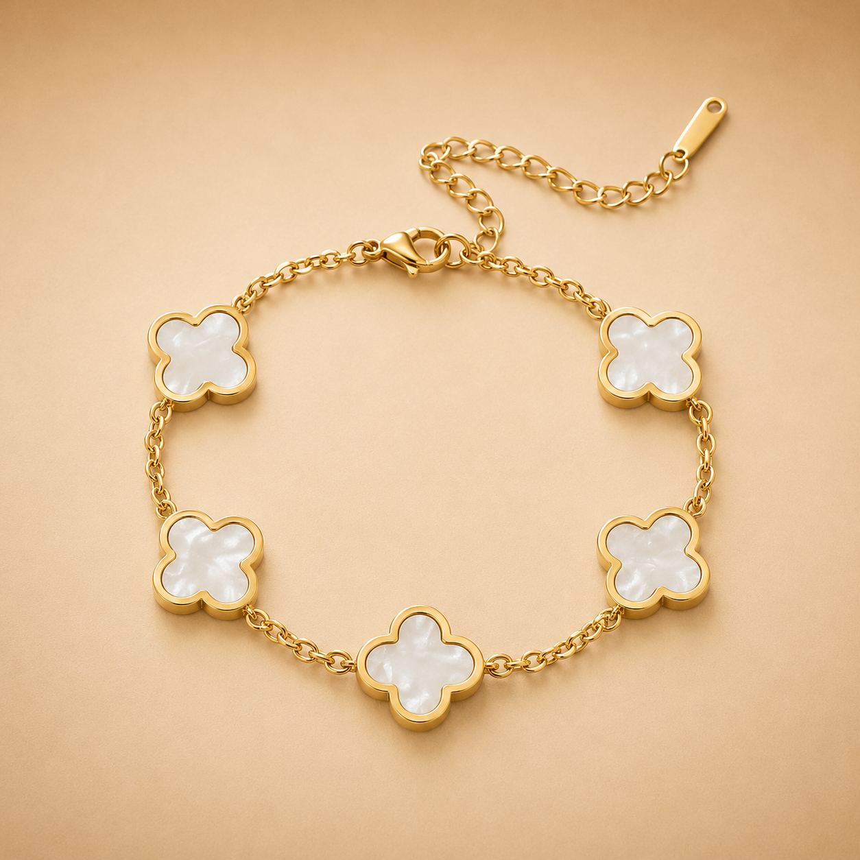 Pulsera de Trébol Blanco