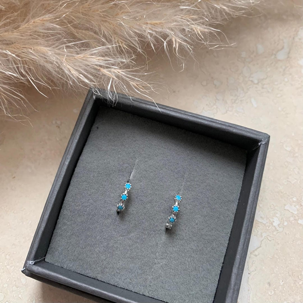 Mini aros turquesa Oro o plata