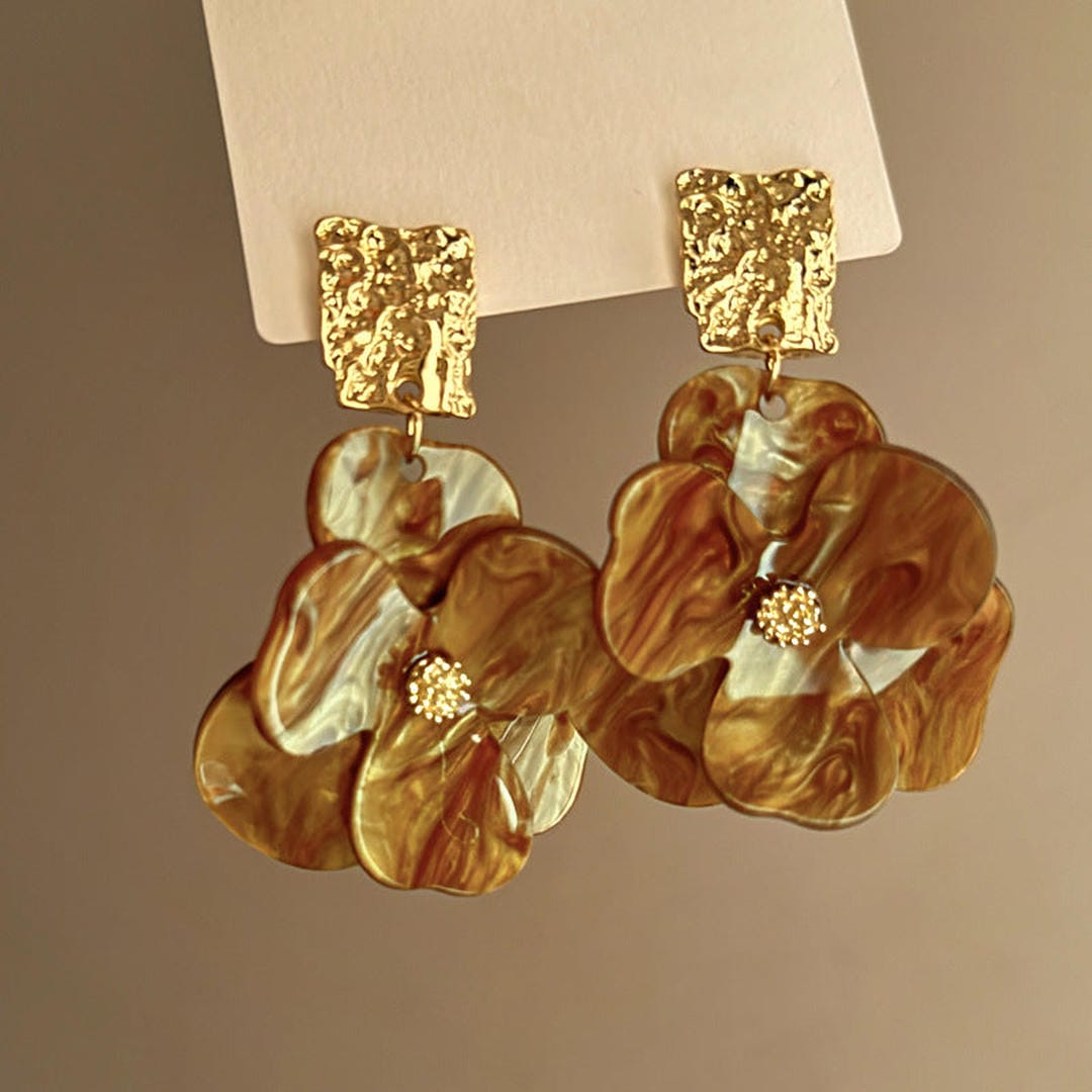 Elegantes Pendientes Florales Bohemios