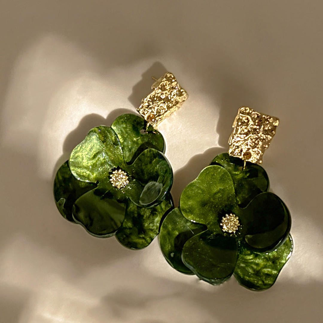 Elegantes Pendientes Florales Bohemios