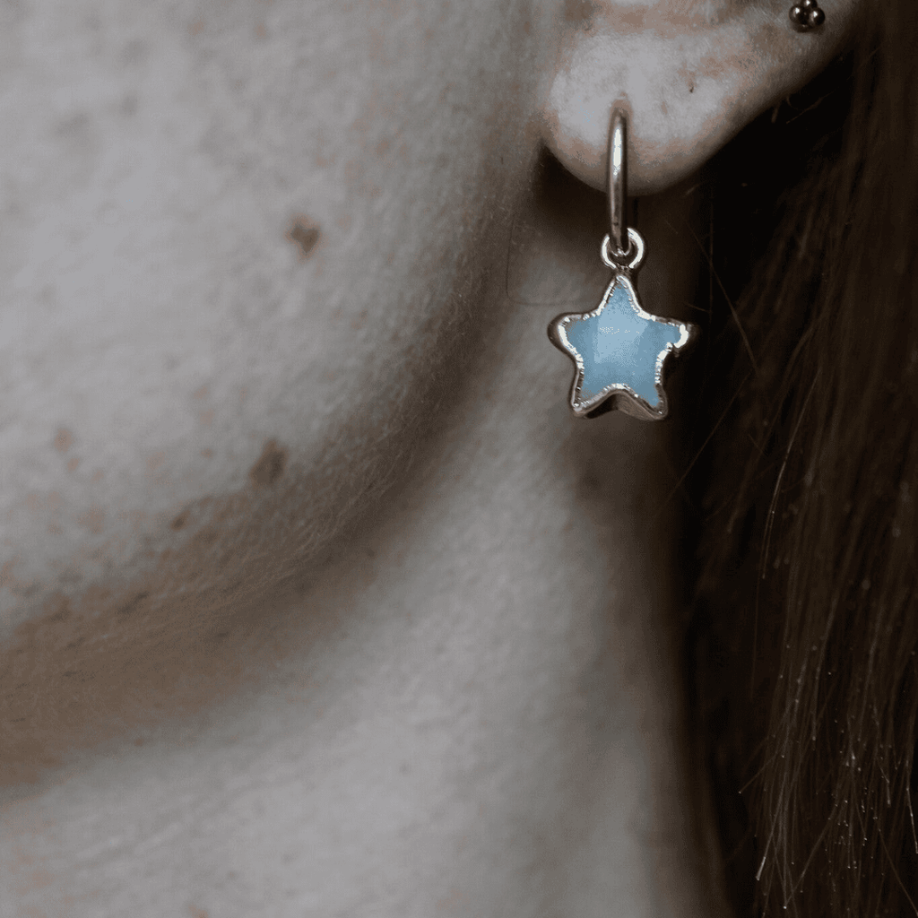 Pendientes de Piedra Preciosa Estrella