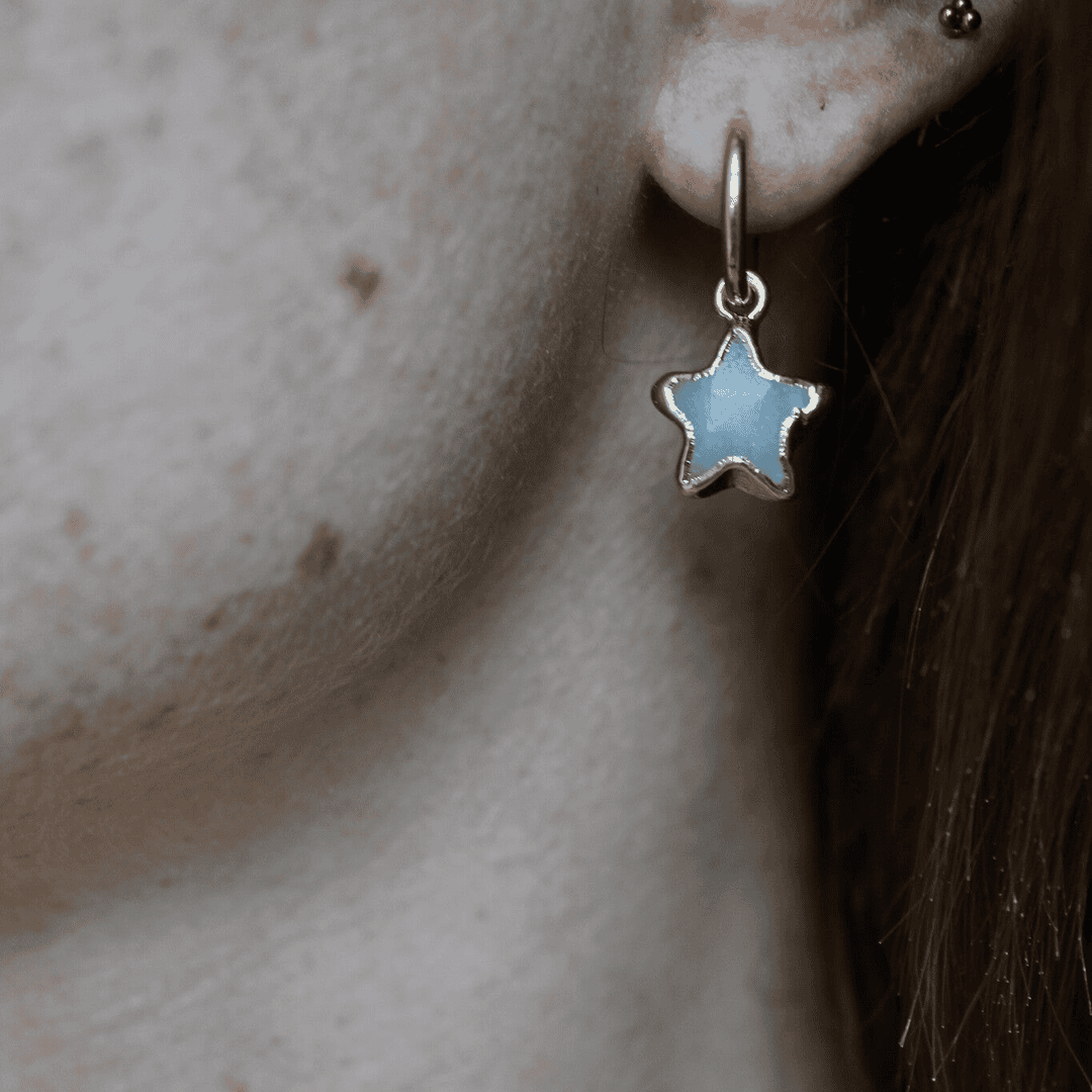 Pendientes de Piedra Preciosa Estrella