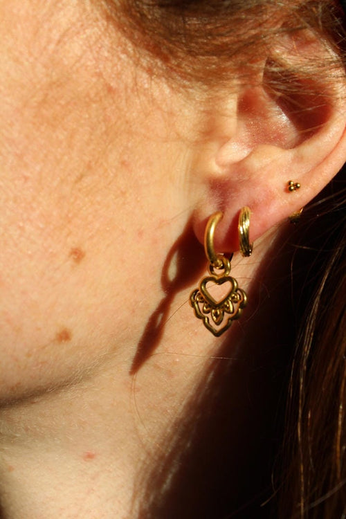 Pendientes colgantes corazón boho