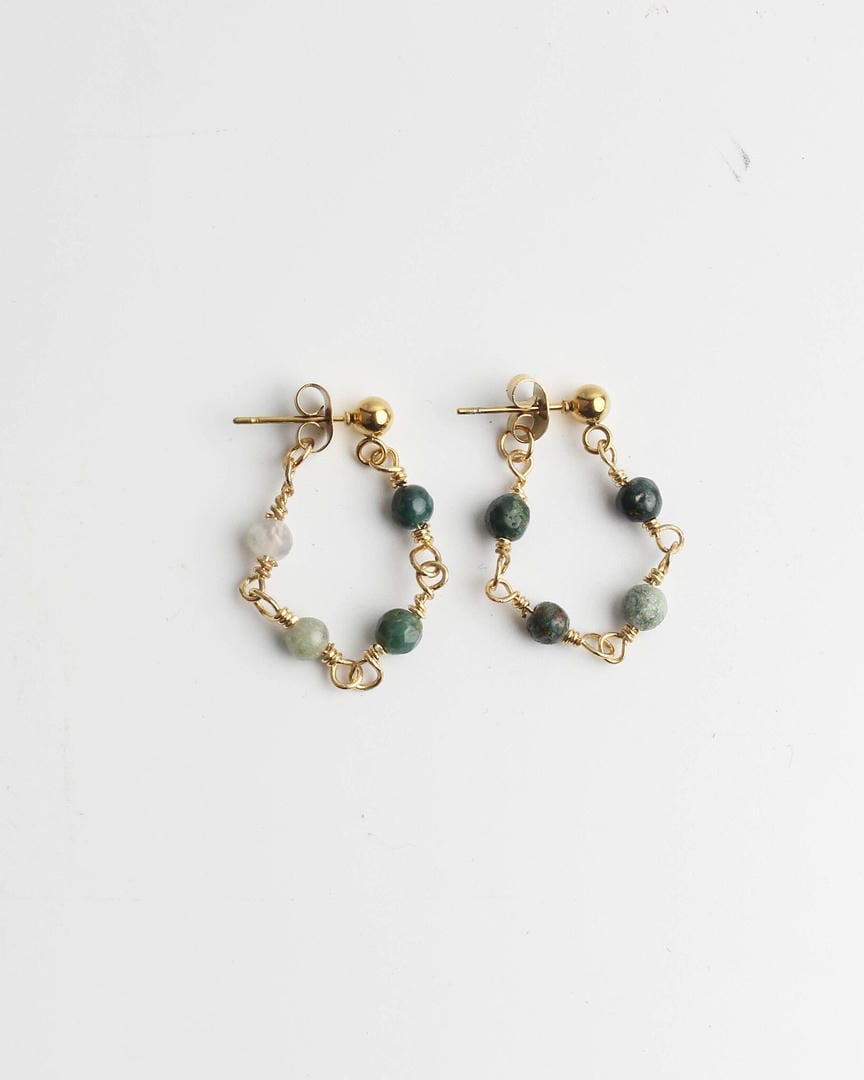 Pendientes Lea Sleek con varios abalorios de piedra