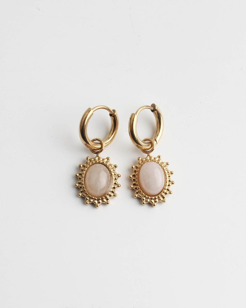 Pendientes Jolie de acero inoxidable con piedras naturales