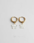 Pendientes Clásicos Concha Floral Blanca