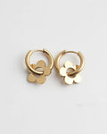 Pendientes de aro colgantes de flores