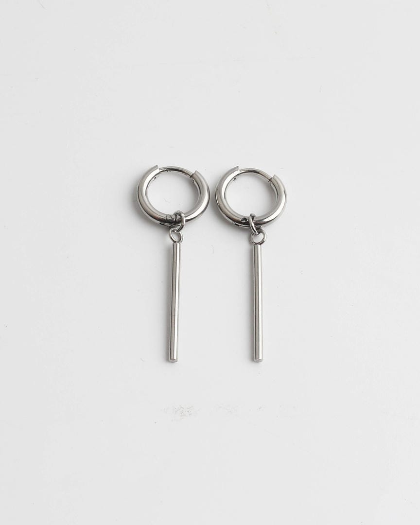 Pendientes de aro con barra colgante