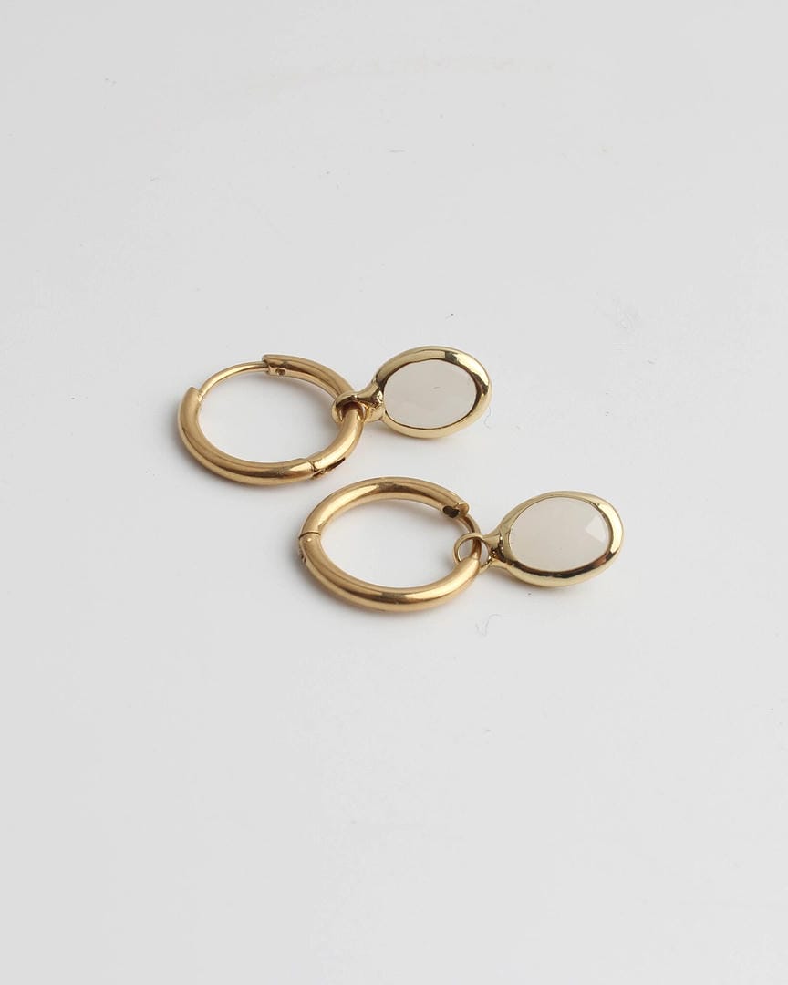 Pendientes Dana Sleek ovalados de piedra