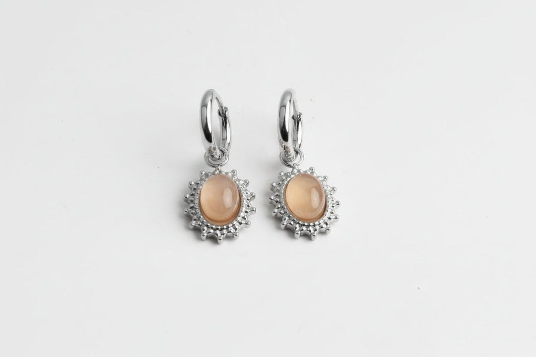 Pendientes Jolie de acero inoxidable con piedras naturales